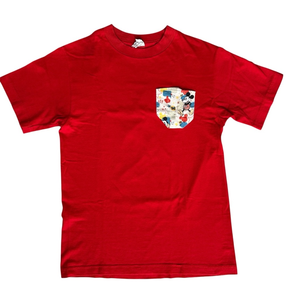 Mickey Mouse Red Pocket T-shirt Size Small